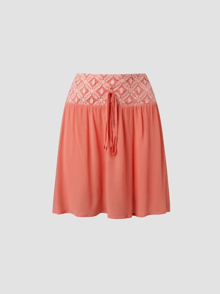 

Plain Loosen Skirts, Pink, Skirts