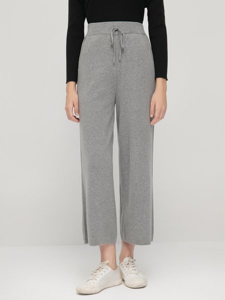 

Casual Wide Leg Pants, Gray, Wide Leg Pants