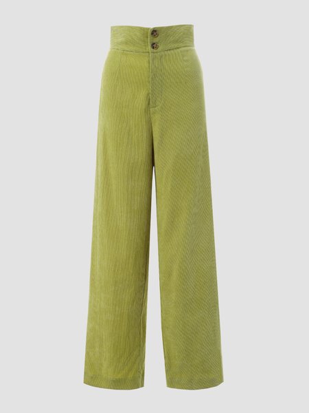 

Vintage Casual Cotton Blends Pants, Green, Pants