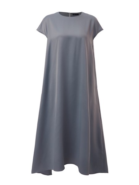

Elegant Crew Neck Elegant Short Sleeve Shift Dresses, Black-silver, Midi Dresses