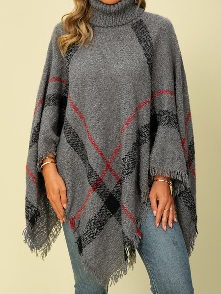 

Geometric Turtleneck Sweater, Gray, Knitwear & Sweaters