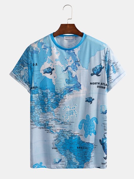 

Crew Neck Animal T-shirt, Blue, T-Shirts