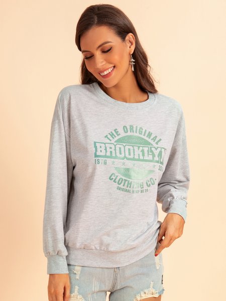 

Slogan Graphic Sweatshirt, Gray, Sweatshirts & Hoodies