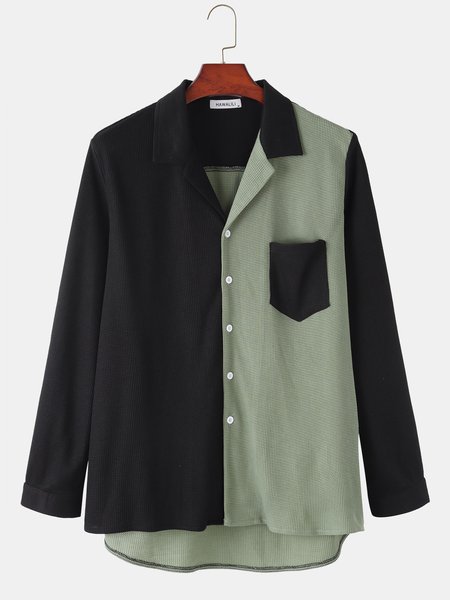 

Casual Colorblock Shirts & Tops, Green, Men's shirts