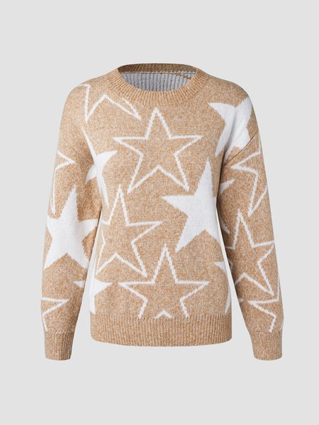 

Yarn/Wool Yarn Lady Sweater, Khaki, Sweaters