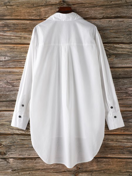 

Long Sleeve Plain Cotton Blouse, White, Shirts & Blouses