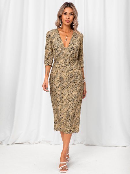 

Sweet V Neck Short Sleeve Weaving Dress, As picture, Dresses