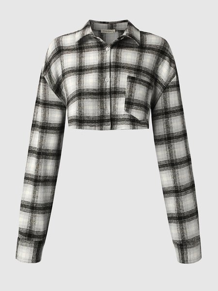 

Regular Fit Checked/Plaid Lapel Blouse, Multicolors, Blouses and Shirts