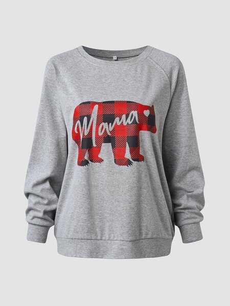 

Printed Crew Neck Loosen Sweatshirt, Light gray, Sweatshirts & Hoodies