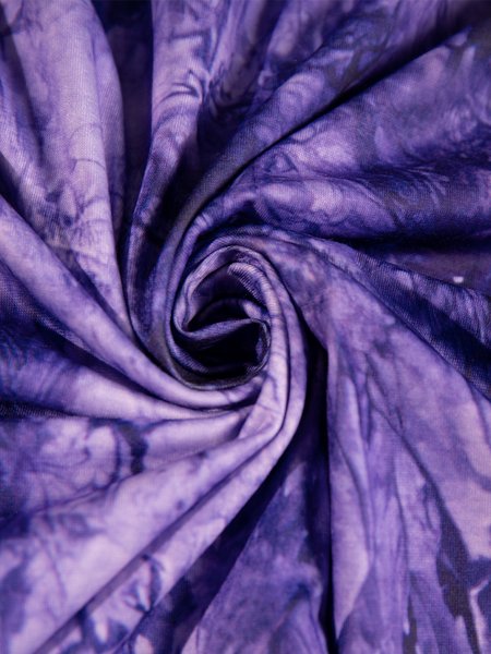 

A-Line Casual Crew Neck Ombre/tie-Dye Tops, Purple, T-Shirts