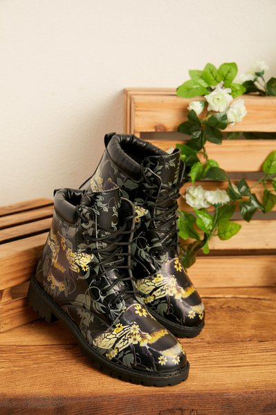 

Casual Melissa Print Martin Boots, As picture, Boots