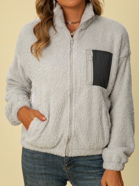 

shift casual outerwear, Light gray, Coats & Jackets
