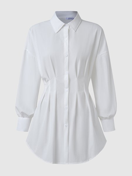 

Lapel Weaving Dress, White, Mini Dresses