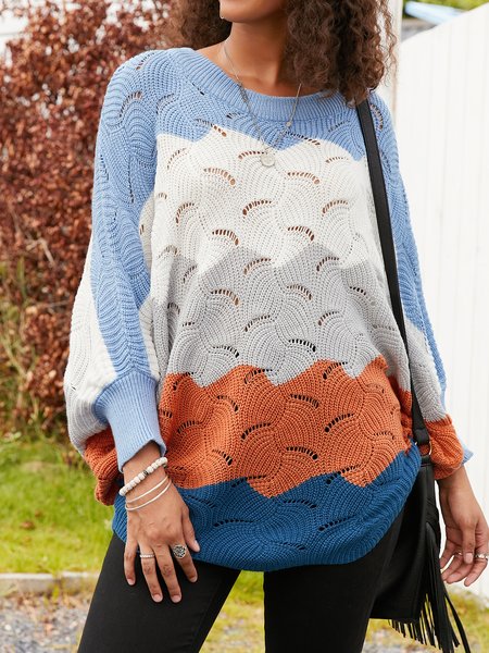 

Vintage Batwing Round Neck Sweater, Gray, Knitwear & Sweaters