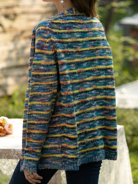 

Acrylic Long Sleeve Vintage Outerwear, Blue, Outerwear