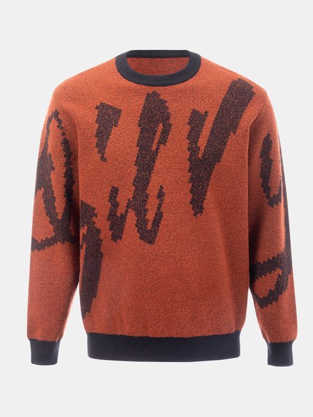 

Casual Cotton Blends Sweater, Tan, Sweater