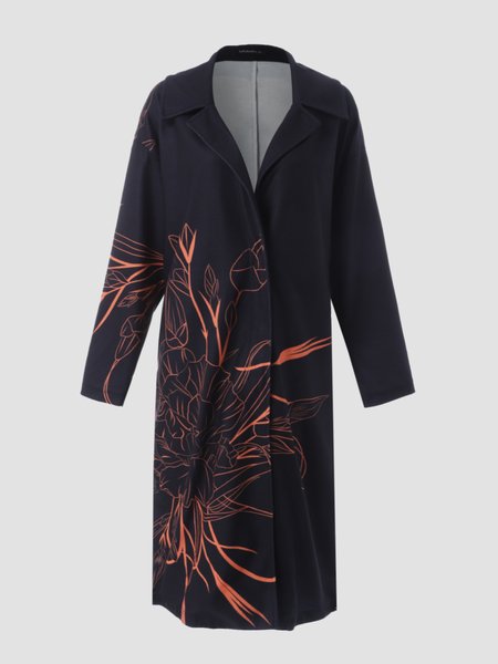 

Shawl Collar Elegant Outerwear, Black, Floral Dresses