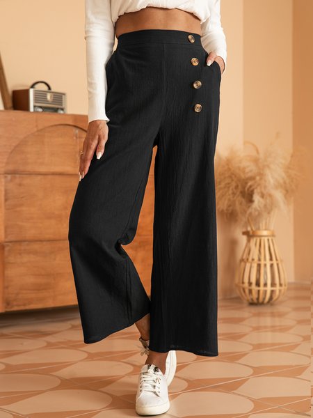 

Cotton Black Casual Pants, Pants