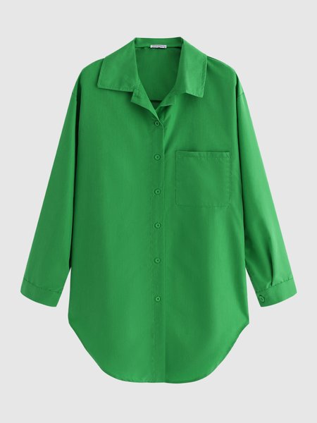 

Solid Casual Oversized Shirt, Green, Blouses and Shirts