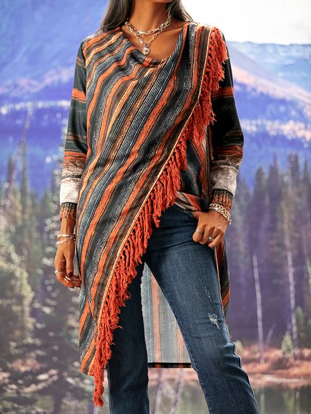 

Casual Daily Stripes Outerwear Plus Size, Brown, Cardigans