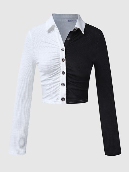 

Regular Fit Basics Blouse, Black-white, Blouses and Shirts