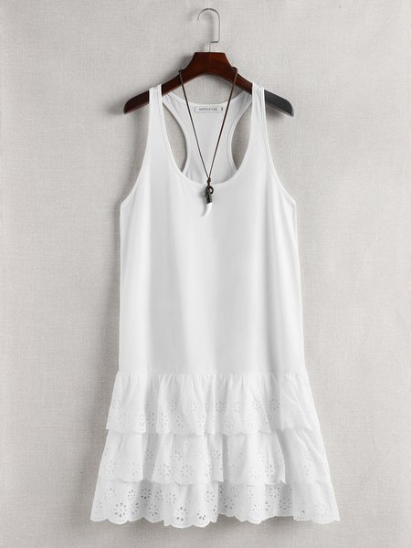 

Crew Neck Knitting Dress, White, Dresses