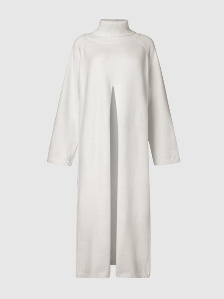 

Casual High Neck Slit Sweater, White, Sweaters