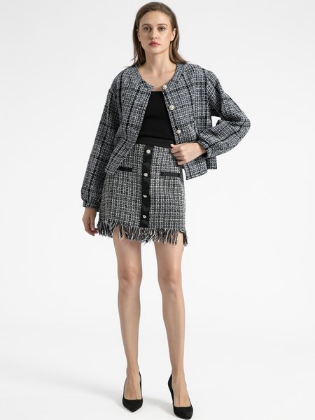 

Cotton-Blend Elegant Formal Blazer, Black-blue, Blazers
