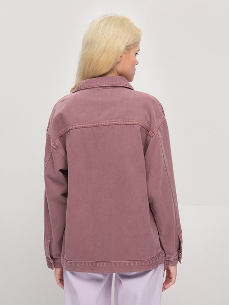 

Denim Shawl Collar Outerwear, Purple, Coats