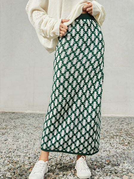 

Regular Fit Elegant Straight Long Skirt, As picture, Auto-Clearance