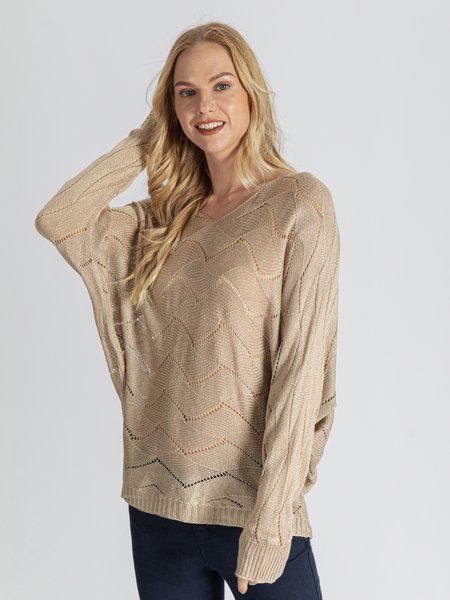 

Lady Shift Long Sleeve V Neck Sweater, Coffee, Knitwear & Sweaters