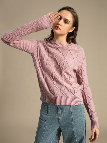 

Shift Casual Long Sleeve Crew Neck Sweater, Light purple, Pullovers