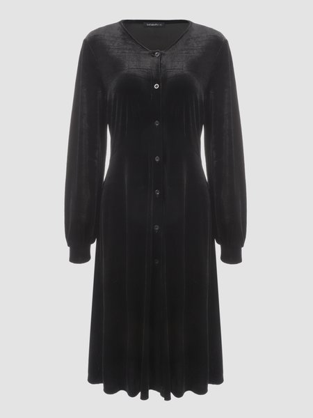 

Long Sleeve Vintage A-Line Dresses, Black, Casual Dresses