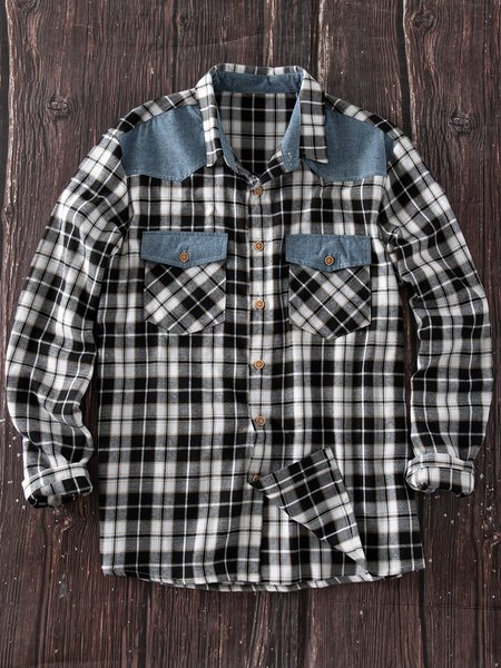 

Work Plaid Shirts & Tops, Black, Men's shirts