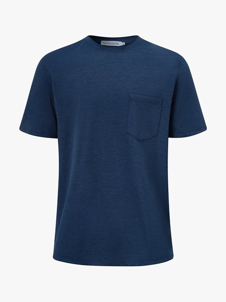 

Men's Round Neck Short Sleeve Tee, Blue, T-Shirts