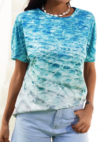 

Short Sleeve Casual Shirts & Tops, Blue, T-Shirts