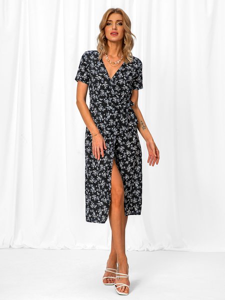 

Holiday Short Sleeve Weaving Dress, Purplish blue, Dresses