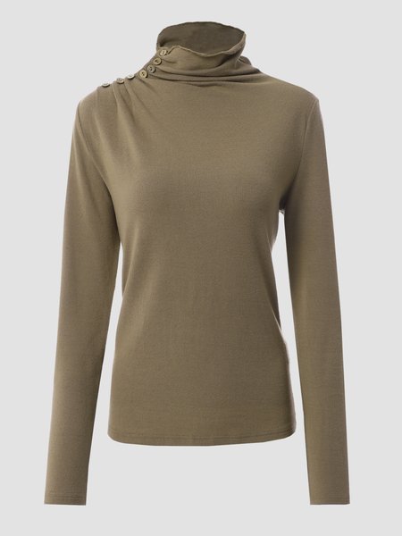

Casual Long Sleeve Shirts & Tops, Deep khaki, Tees & T-shirts