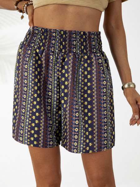 

Tribal Ethnic Shorts, Black-brown, Shorts