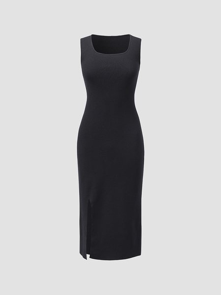 

Slightly stretchy Daily Elegant Dresses, Black, Casual Dresses