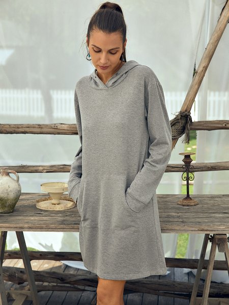 

Gray Cotton Casual Dresses, Mini Dresses