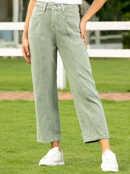 

Plain Casual Pants, Lightgreen, Pants