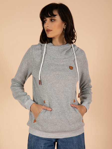 

Gray Solid Casual Hoodie Sweatshirts, Sweatshirts & Hoodies