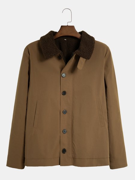 

Plain Vintage Lapel Jackets, Deep khaki, Jackets & Coats
