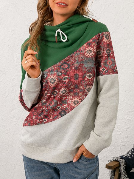 

Vintage Printed Long Sleeve Sweatshirt, Green, Hoodies & Sweatshirts