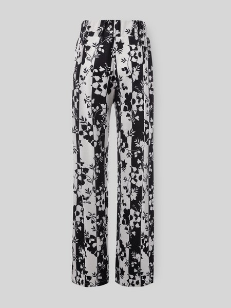 

Shift Printed Cotton-Blend Pants, Black-white, Pants