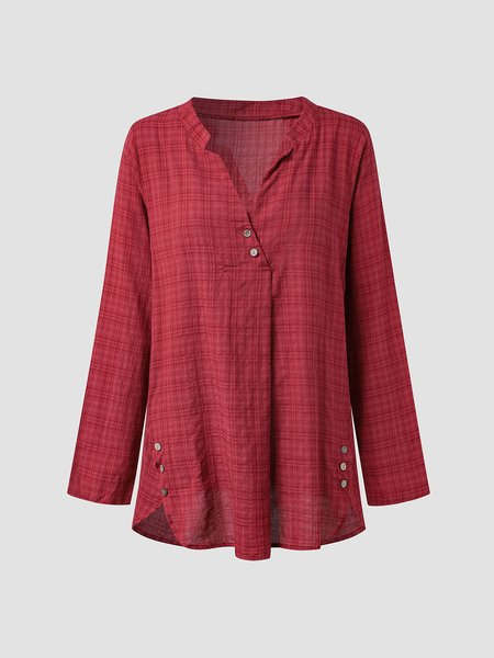 

Solid Loosen Casual Shirts & Tops, Wine red, Tops