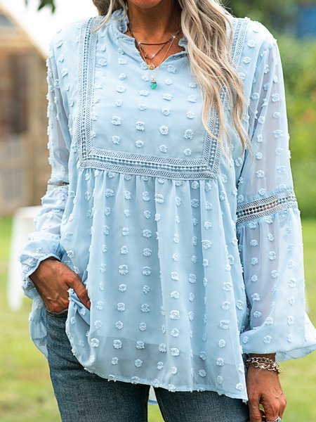 

Work Long Sleeve Shirts & Tops, Blue, Tops