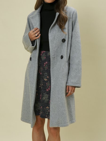 

Cotton Blends Plain Outerwear, Gray, Coats & Jackets