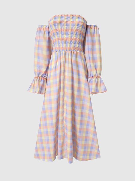 

Elegant Cotton Dress, Lavender, Midi Dresses